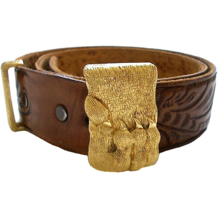 18k Gold Belt Buckle by David Webb c1970 - Kimberly Klosterman Jewelry