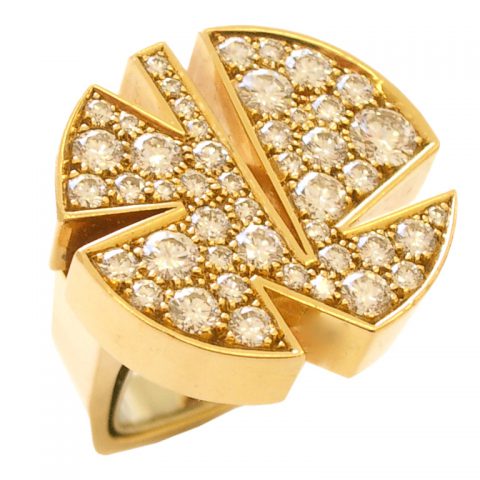 18k Gold and Diamond Ring by Trudel c1970
