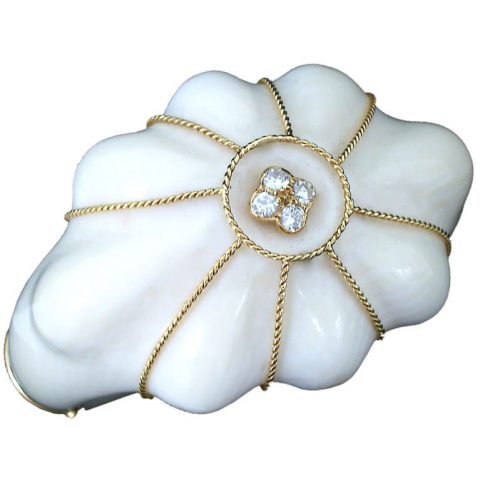 18k Ivory and Diamond Bracelet by FRED, Paris, circa 1960