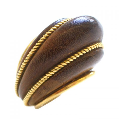 18k and Wood Ring, signed c1960