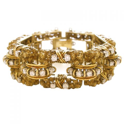 1960's Gold and Diamond Bracelet