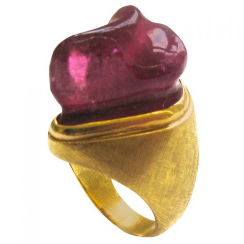 Heraldo Burle Marx Pink Tourmaline Gold Ring