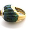 DAVID WEBB, A Gold, Ruby and Azure-Malachite Bombe Ring - Image 3