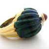 DAVID WEBB, A Gold, Ruby and Azure-Malachite Bombe Ring - Image 4