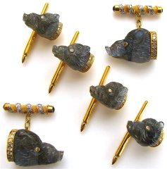 Zadora- Gerlof, A Labradorite, Gold and Diamond Men's Dress Set
