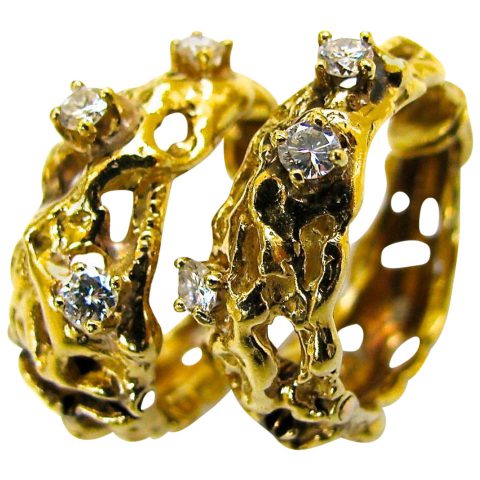 Arthur King Diamond Gold Earrings