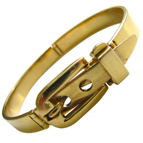 1970s Gucci Rare Gold Buckle Bracelet