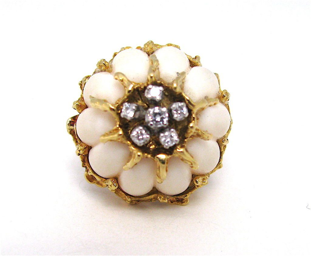 A Gold, White Coral and Diamond Ring circa 1960 - Kimberly Klosterman ...
