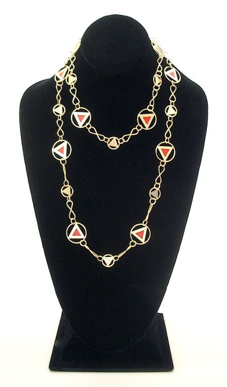 A Gold and Enameled Necklace by Cartier, 1970
