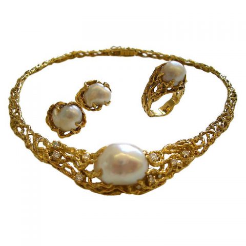 A Suite of South Sea Pearl Jewelry by Arthur King, c1970