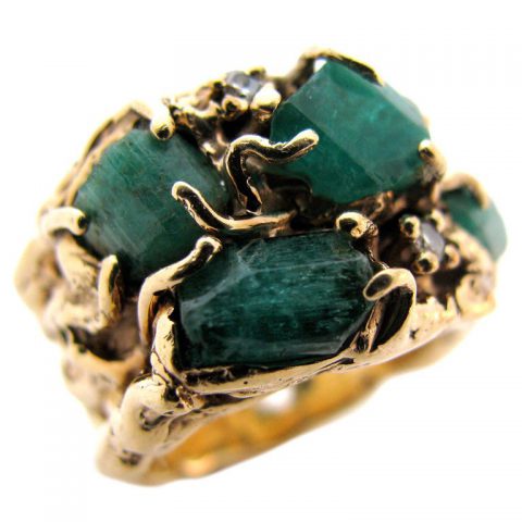 ARTHUR KING, Gold and Emerald Ring, c1960