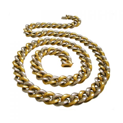 BULGARI White and Yellow Gold Necklace Circa 1970