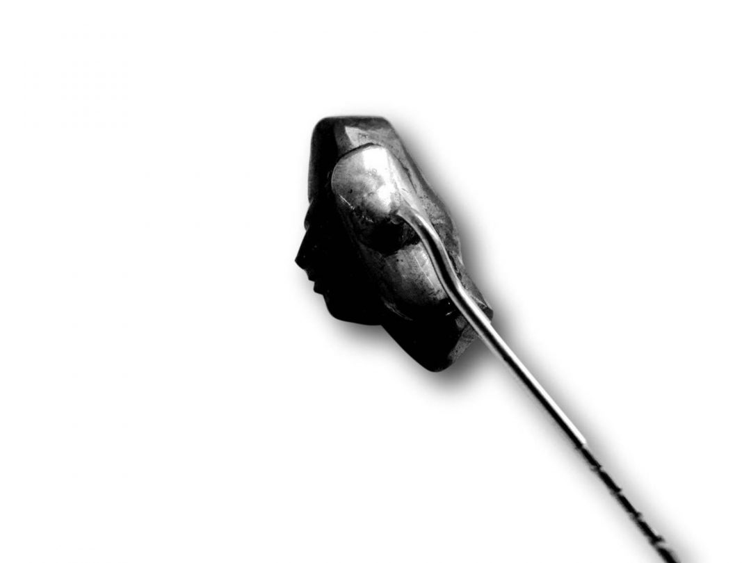 Carved Boulder Opal Blackamoor Antique Stickpin - Image 3