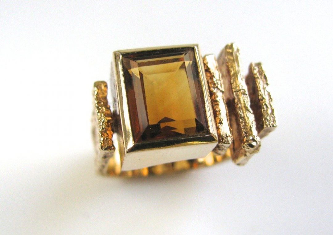 Ole Lynggaard Citrine Modernist Ring Circa 1970 - Image 2