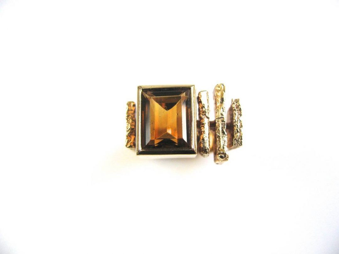 Ole Lynggaard Citrine Modernist Ring Circa 1970 - Image 3