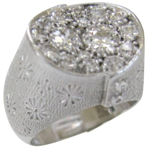 Rene Kern Diamond Cluster Ring Circa 1970