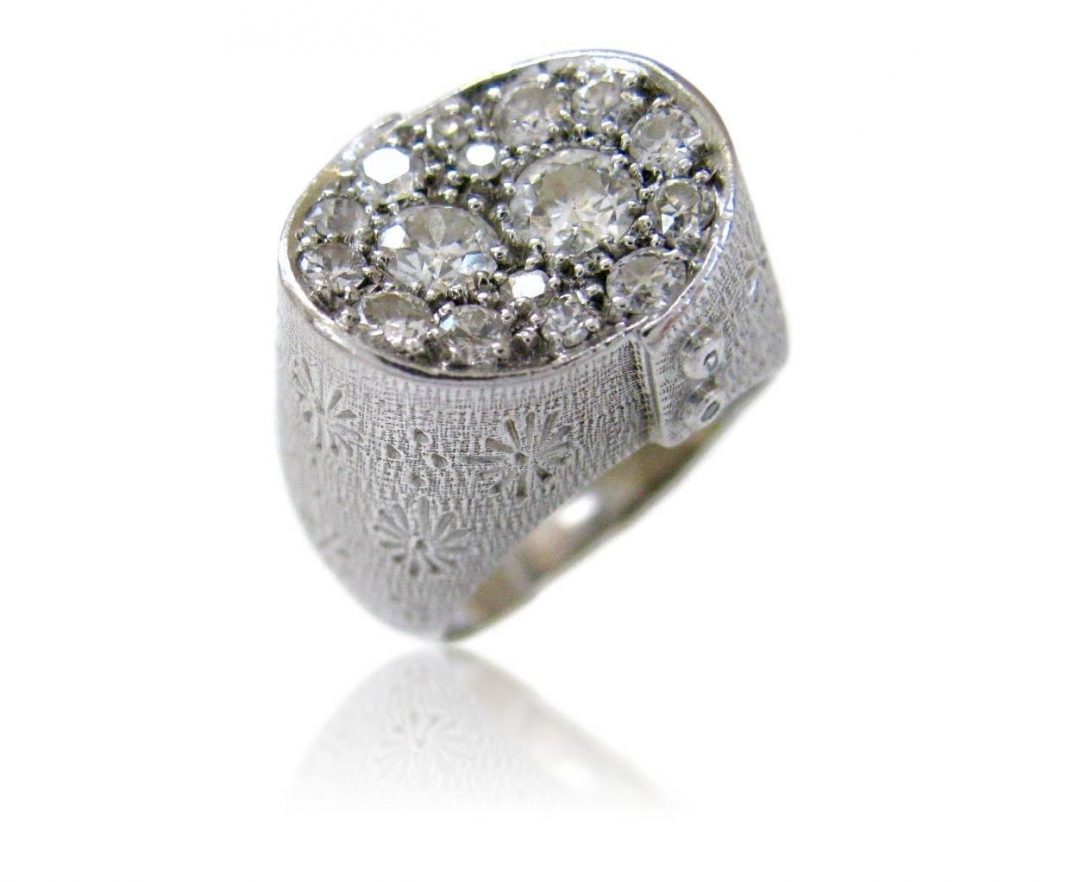 Rene Kern Diamond Cluster Ring Circa 1970 - Image 4