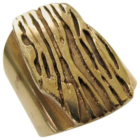 Ed Wiener Modernist Erotic Gold Ring for Oz Tin Man "Tiger" Haynes
