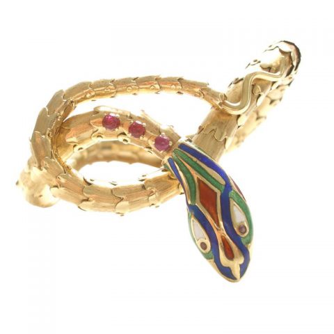 Gold, Enamel and Ruby Bracelet circa 1960
