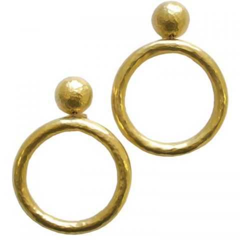Gold Hoop Earrings by Paloma Picasso for Tiffany Italy,1989