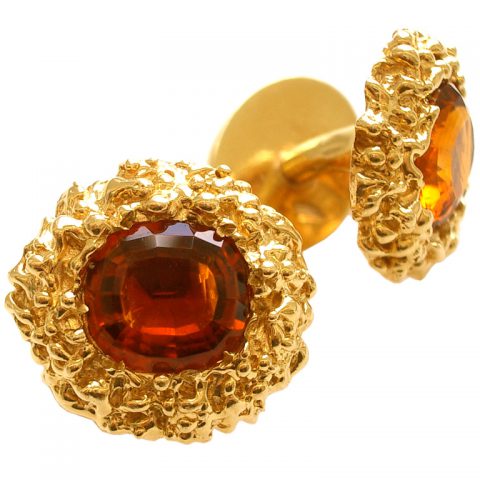 Gold and Citrine Cuff Links by William Ruser c1960
