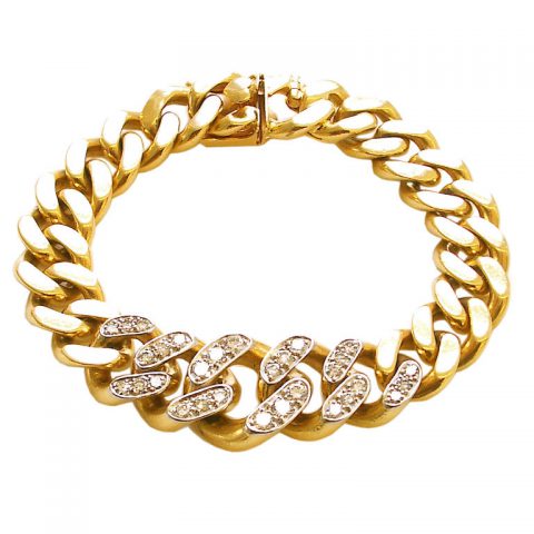 Gold and Diamond Link Reversible Bracelet by Cartier c1960