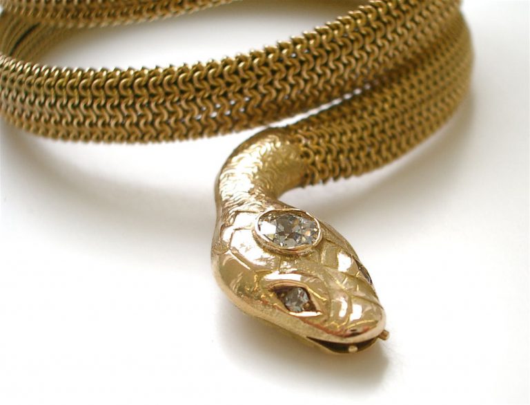 Gold and Diamond Snake Bracelet Kimberly Klosterman Jewelry