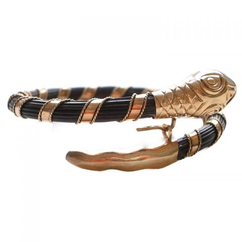 Gold and Elephant Hair Love Bracelet c1940