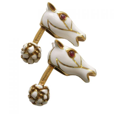 Gold and Enamel Cufflinks by David Webb