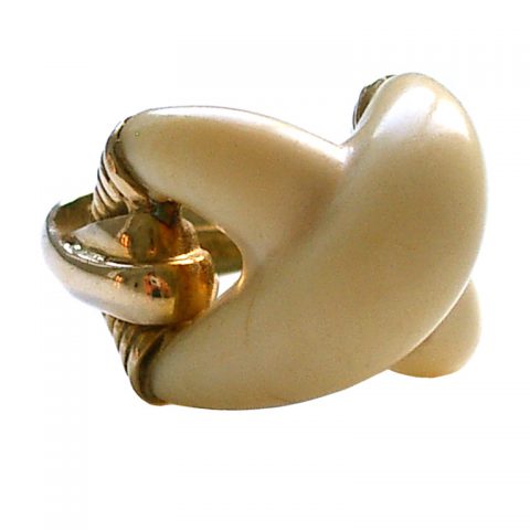 Gold and Ivory Ring c1970