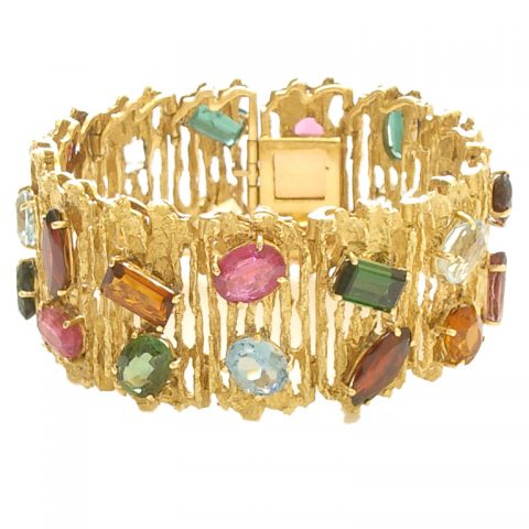Gold and Multi-colored Stone Bracelet by H. Stern