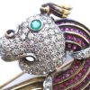 Gold, Diamond, Ruby and Emerald Brooch, Circa 1945 - Image 2