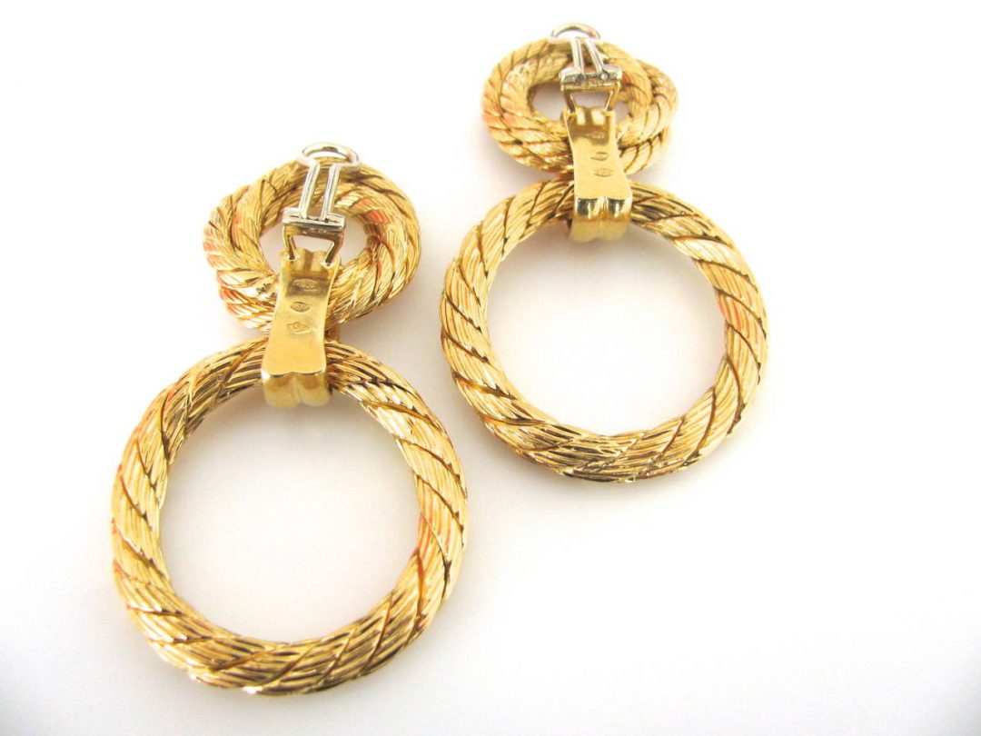 Gold Doorknocker Earrings Circa 1960 - Image 2