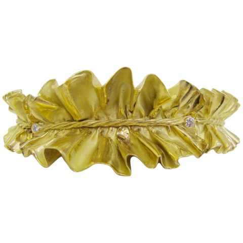 1980 Anna Maria Cammilli Gold Ruff Choker