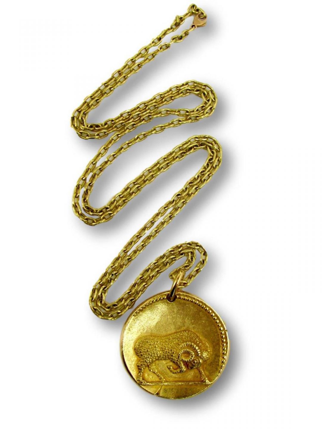 Van Cleef & Arpels Gold Zodiac Aries Necklace French Circa 1970 - Image 4