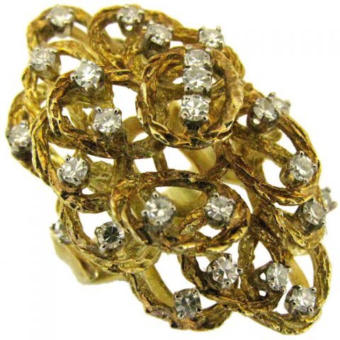A Gold and Diamond Ring Italy Circa 1960