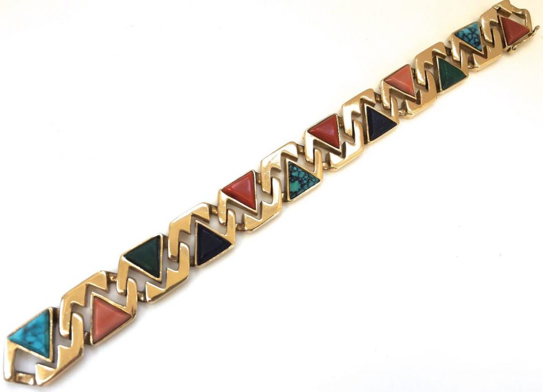 Hardstone Reversible Link Bracelet c1970 - Image 4
