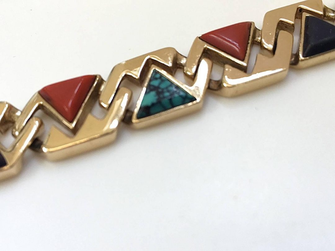 Hardstone Reversible Link Bracelet c1970 - Image 5