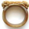 Natural Color Butterscotch Jade Carved Bangle - Image 4