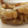 Natural Color Butterscotch Jade Carved Bangle - Image 6