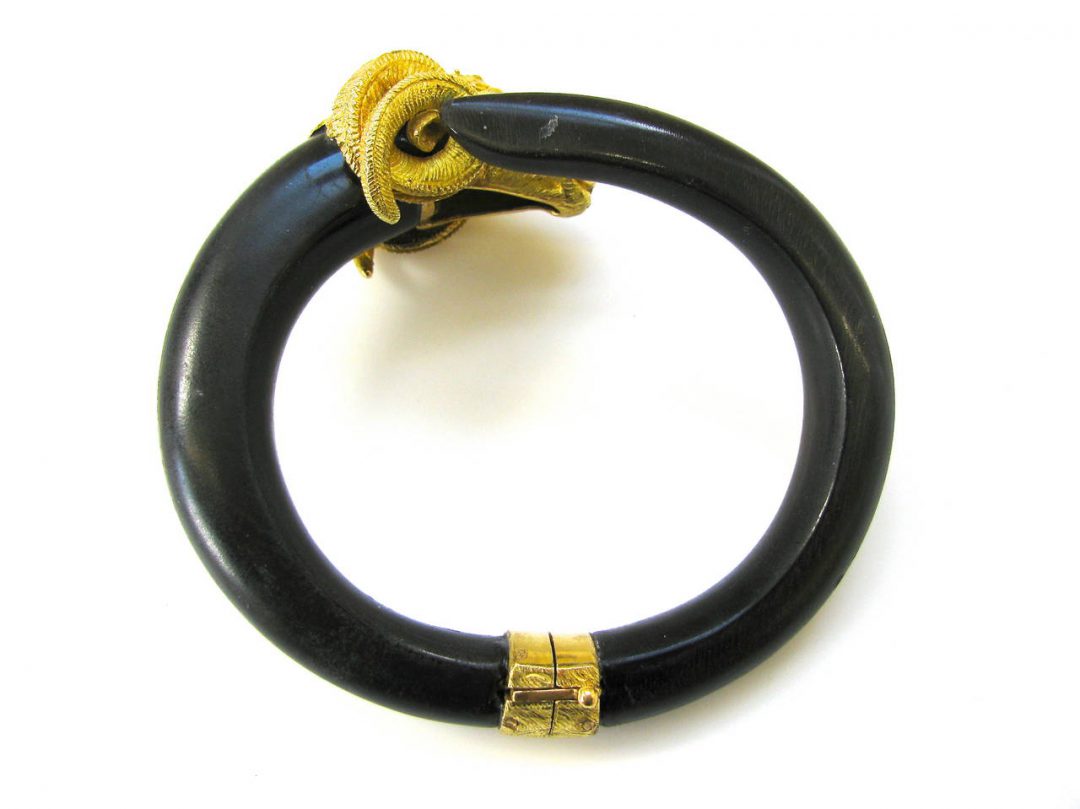 1970s Gay Freres Rams Head and Horn Bracelet - Image 3