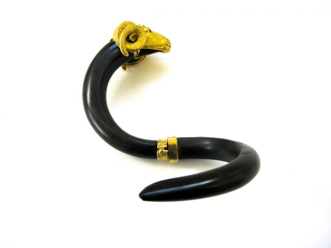 1970s Gay Freres Rams Head and Horn Bracelet - Image 4