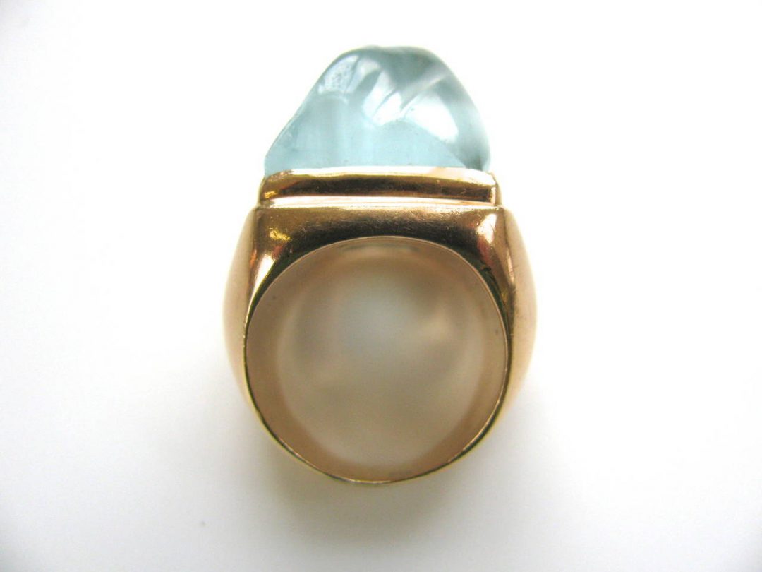 Heraldo Burle Marx Aquamarine Gold Cocktail Ring - Image 3