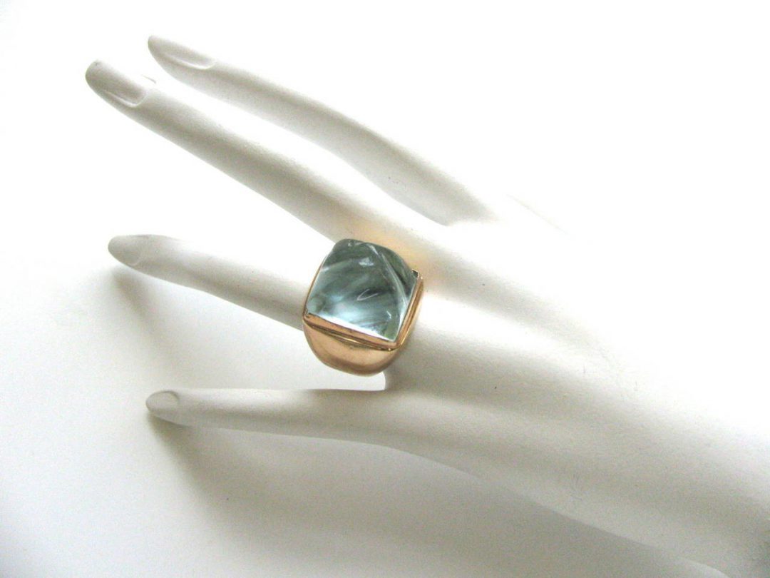 Heraldo Burle Marx Aquamarine Gold Cocktail Ring - Image 5