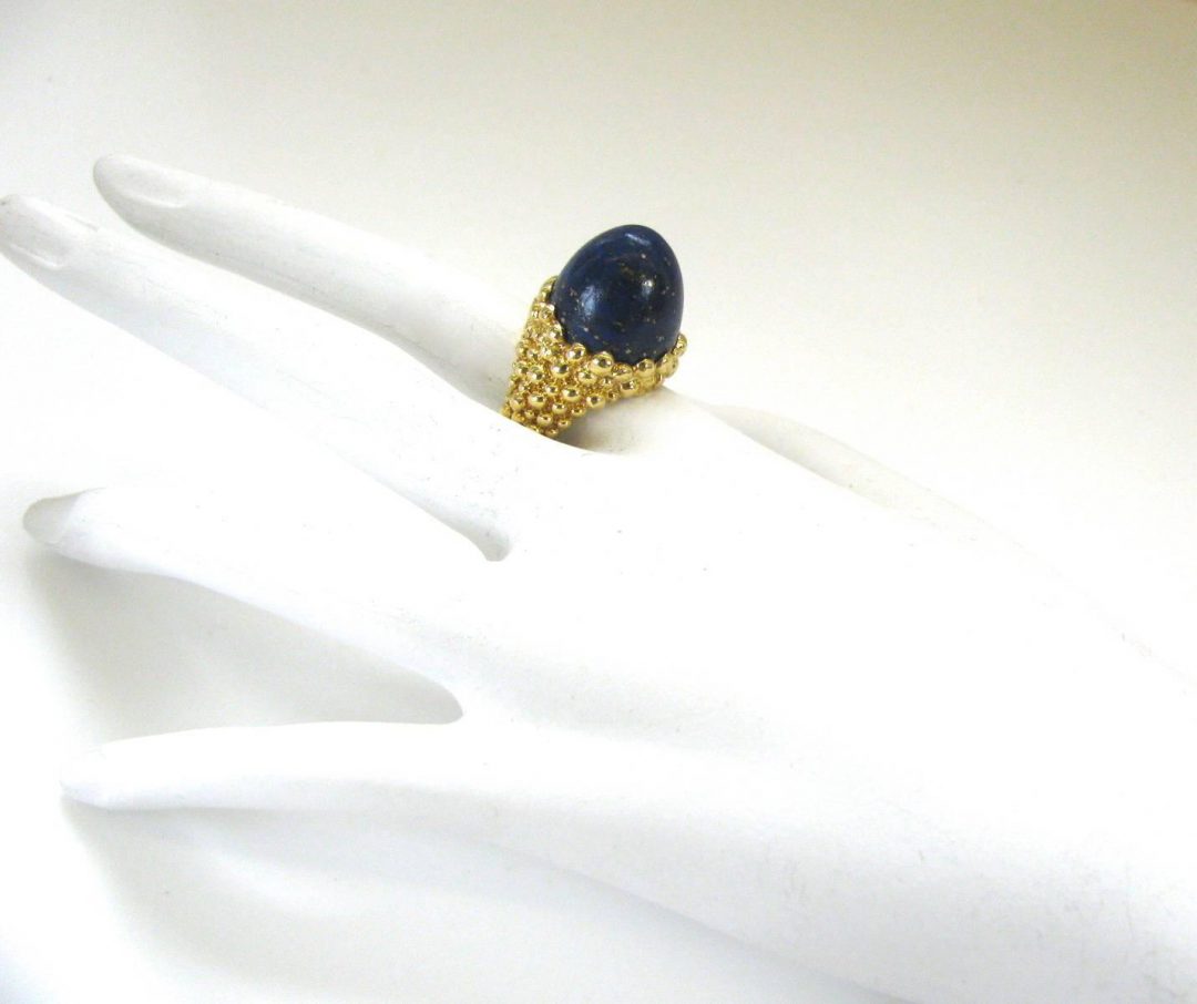 Kutchinsky Lapis Lazuli Dome Ring 1970 - Image 4