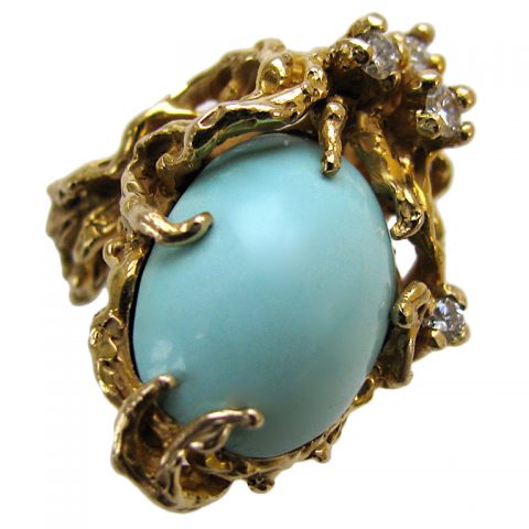 NATHAN CABOT , A Turquoise and Diamond Ring
