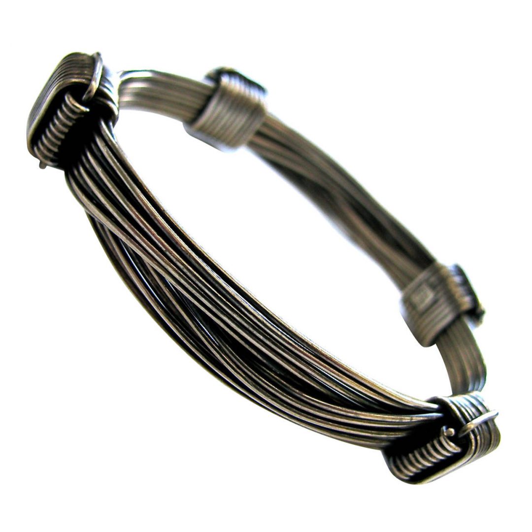 Gucci Sterling Silver "Elephant Hair" Bangle Bracelet circa 1970