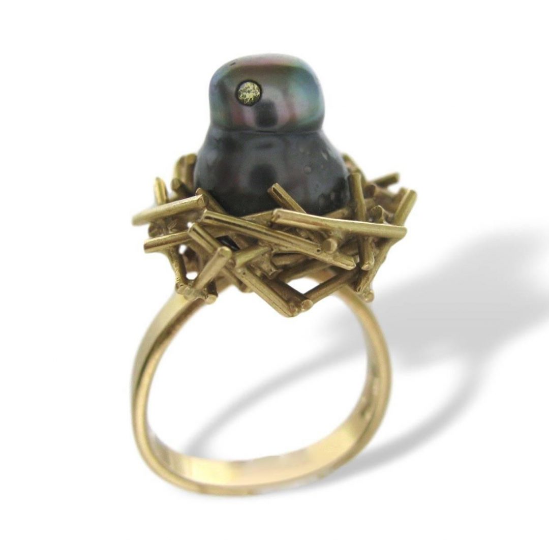 Andrew Grima Pearl and Diamond Chick Ring - Image 2