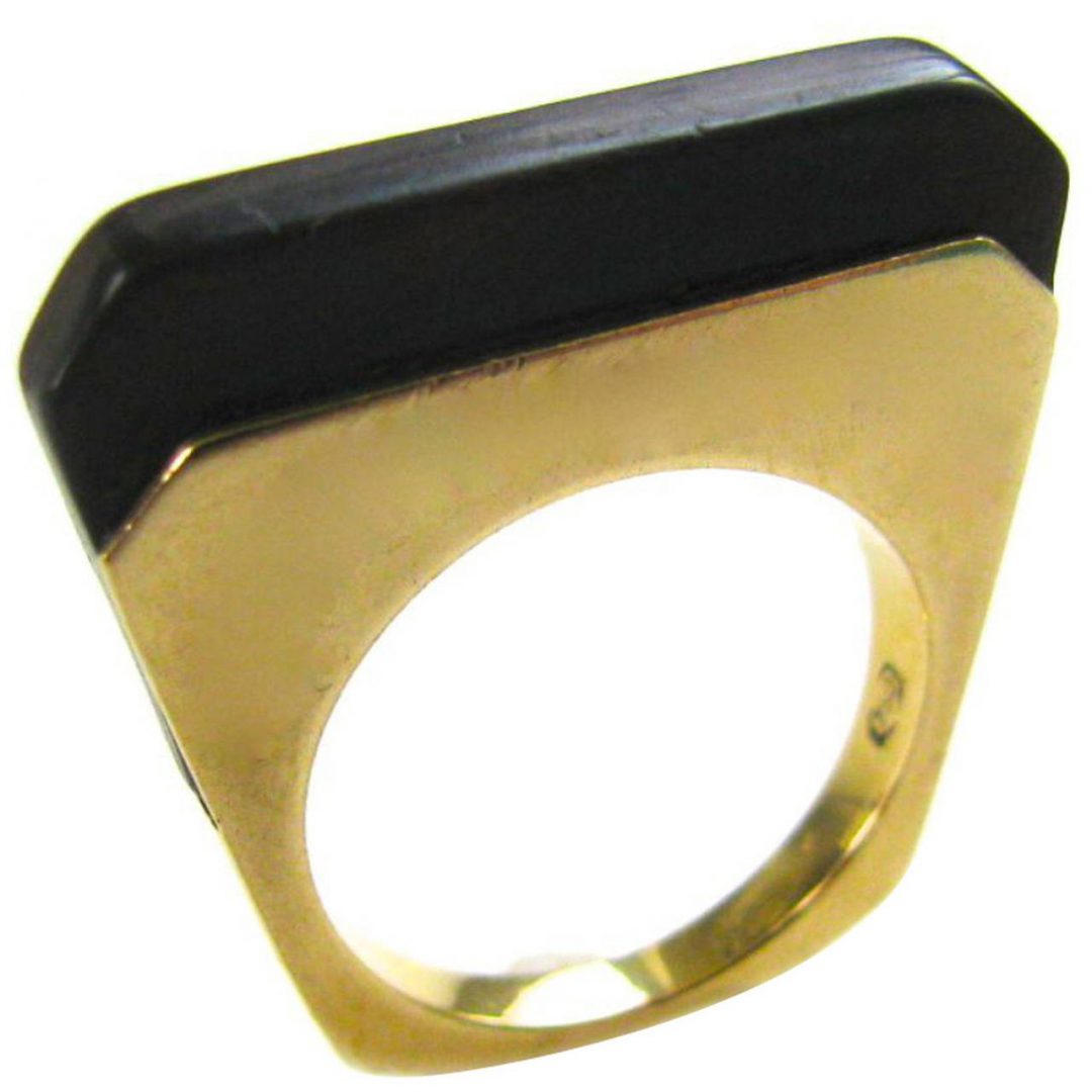Wood and Gold Ring Circa 1970 - Image 3