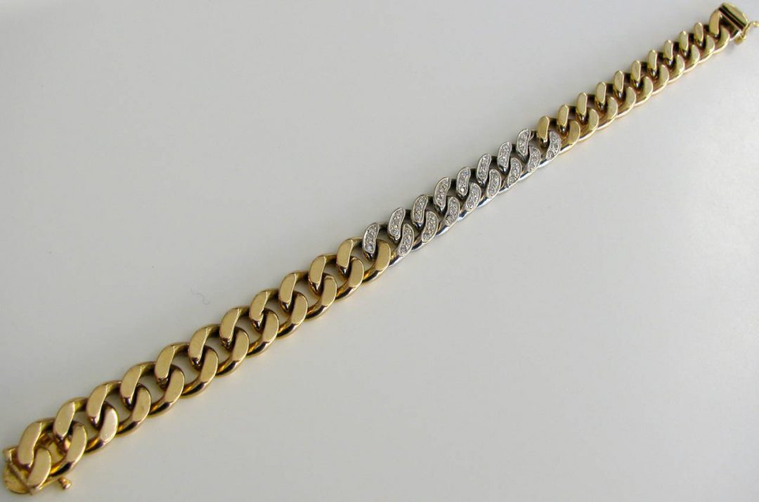 Tiffany & Co. Diamond Gold Reversible Link Bracelet - Image 5